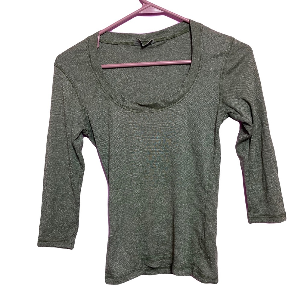 Vintage Michael Stars One Size Green Top Quarter Sleeve